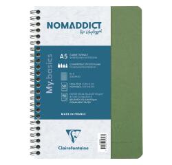 Cahier reliure intégrale Age Bag A5 100 pages petits carreaux - Vert