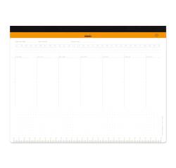 Rhodia sous-main semainier entoilé A4+ (22,2x29,9 cm) 60 feuillets microperforés - Blanc