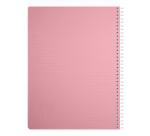 Cahier reliure intégrale Linicolor ESSENCE A4 180 pages petits carreaux couverture plastique polypropyène rainuré - Rose pétale