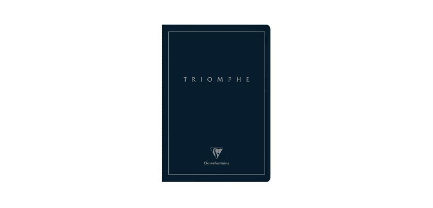 Triomphe PLATINUM cahier piqûre textile A4 96 pages ligné papier ivoire 90 g - Bleu