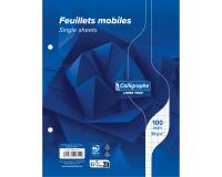 Feuillets mobiles 7000 17x22 cm 100 pages perforées 2 trous grands carreaux 90 g