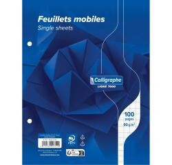 Clairefontaine Loose-Leaf Sheets, Ligne 7000, Seyes, 17x22cm 50 Sheets, 90g, White