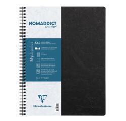 Carnet reliure intégrale Age Bag A4+ 160 pages détachables perforé 4 trous petits carreaux - Noir