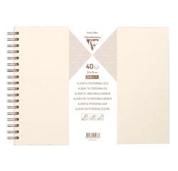 Album à personnaliser de 40 feuilles 200g/m2 au format 32x24cm - Ivoire irisé