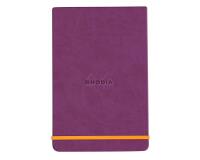 Rhodiarama Webnotepad rembordé rigide A5 192 pages ligné microperforé papier ivoire 90g fermeture élastique - Violet