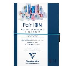 Paint'ON à grain carnet cousu 32F A5 250g - Bleu nuit