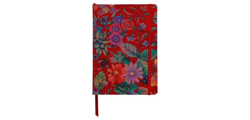CÉLESTE Carnet A5 RR, Ligné 144 pages Jardin rouge