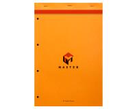 Bloc de bureau Master agrafé en-tête A4+ 80 feuilles petits carreaux 80 g - Orange
