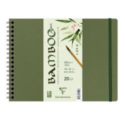 Bamboo, spiralgebundes Skizzenbuch mit 20 Blatt Bambuspapier, 21x16 cm, 250g