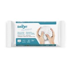 DARWI Pain de 1 kg de pâte auto-durcissante CLASSIC blanche - Blanc