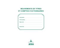Registre des mouvements de titre, liste des actionnaires, 58 feuillets - Noir