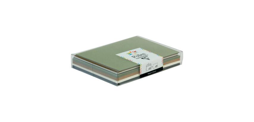 Coffret Pollen de 20 enveloppes C6 (114x162mm) + 20 cartes simples 110x155mm - Noël cosy - Multicolore