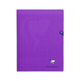 Cahier piqué Mimesys 24x32cm 48 pages grands carreaux couverture polypropylène Couleur aléatoire - Violet