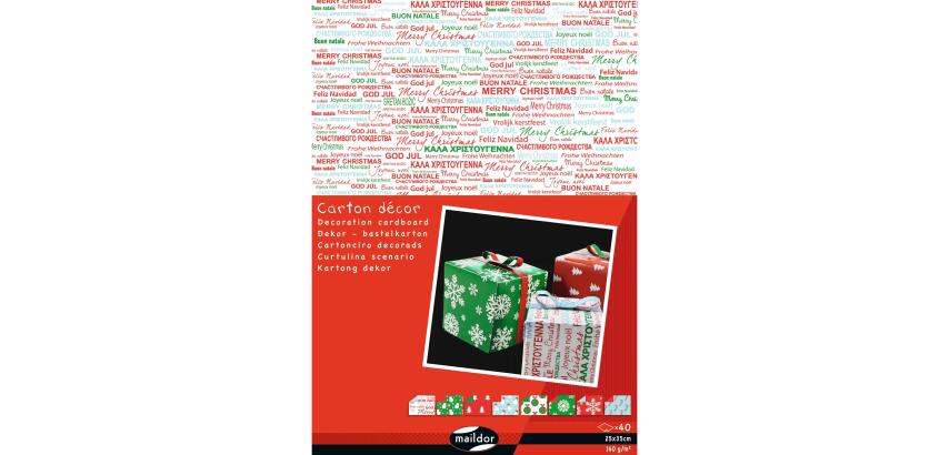 Decoratie cardb.40bl 160g/m2 25x35cm - Multicolor