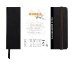 Rhodia Touch - Calligrapher Book - brochure rembordé rigide A5 paysage 64p uni papier simili Japon naturel 250g - Noir
