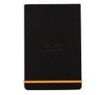Rhodiarama Webnotepad rembordé rigide A5 192 pages ligné microperforé papier ivoire 90g fermeture élastique - Noir