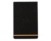 Rhodiarama Webnotepad rembordé rigide A5 192 pages ligné microperforé papier ivoire 90g fermeture élastique - Noir