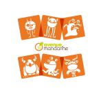 Set de 6 pochoirs enfants, Monstres - Orange
