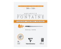 Clairefontaine Fontaine Watercolour Block - 23 x 31cm - 15 Sheets - 300gsm - Hot Pressed