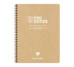 Cahier recyclé reliure intégrale Uninotes A4+ 160 pages détachables perforé 4 trous ligné couverture kraft - Assortis