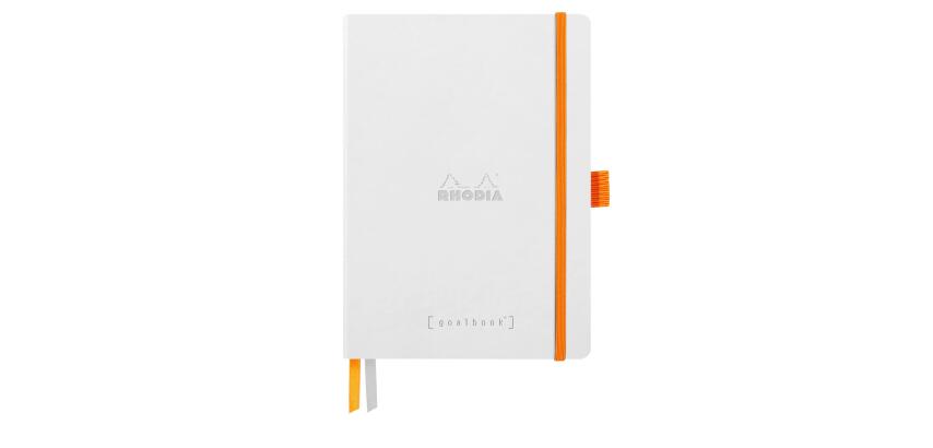 Rhodiarama Goalbook A5 mit flexiblem Einband, 120 Blatt elfenbein 90g, Dot/punktkariert - Weiß