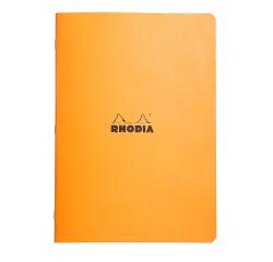 Cahier piqué Rhodia Classic 21x29,7 cm 96 pages petits carreaux 5x5 non détachables 80g - Orange