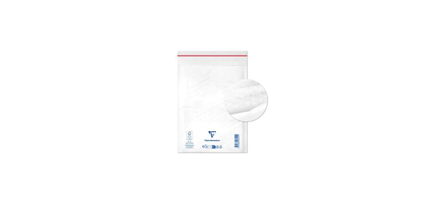 Luftpolster-Versandtaschen haftklebend 150x210mm, weißes Karaftpapier 80g, Kartonbox mit 100 Stück - Weiß