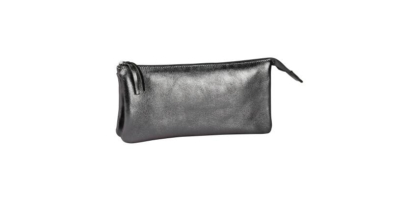 CUIRISÉ Grande Pochette 2 compartiments 22x11 cm - Graphite