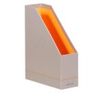 Rhodiarama porte-revues simili cuir italien 10x25x31 cm - Argent