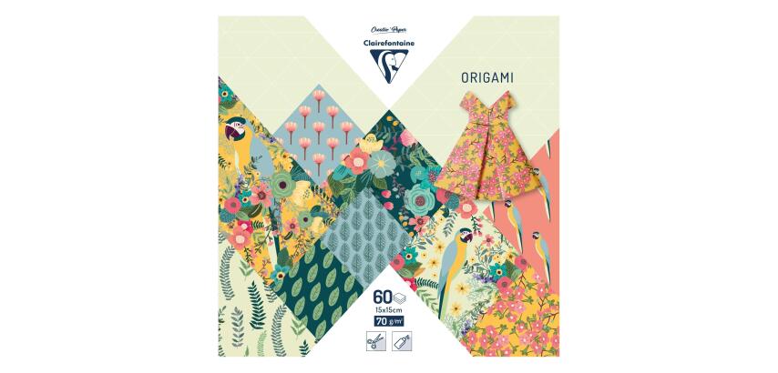 ORIGAMI, Pochette de 60 feuilles 70g/m² au format 15x15cm - Kiribati - Multicolore