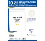 Luftpolster-Versandtaschen haftklebend 150x210mm, weißes Kraftpapier 80g, Packung mit 10 Stück - Weiß