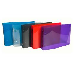 Classeur pour fiches bristol 125x200 2 anneaux 25mm polypropylène Crystal colours