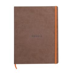 Rhodiarama softcover notitieboek A4 maxi, 80 gelijnde bladen ivoorkleurig papier van 90g - Chocolade