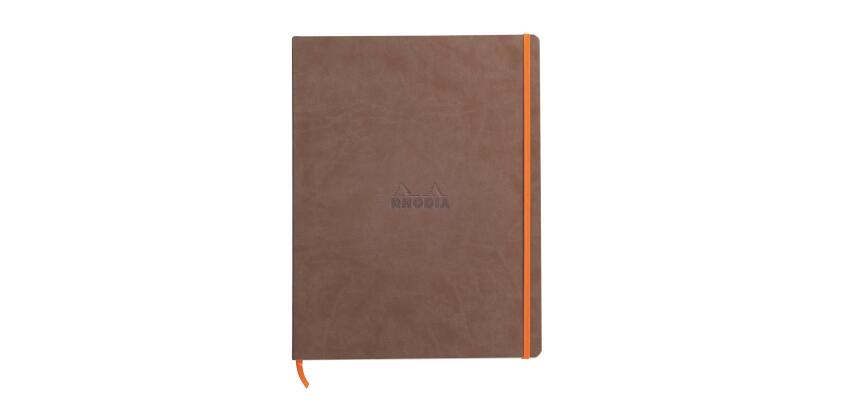 Rhodiarama cahier souple A4+ 160 pages ligné papier ivoire 90g - Chocolat