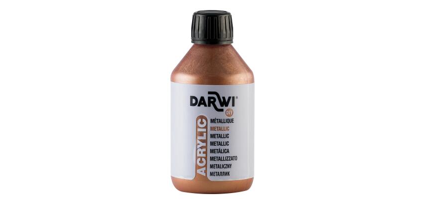 Darwi Flacon de 250 ml de Peinture Acrylique Universelle Métallique - Bronze