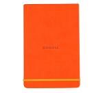 Rhodiarama Webnotepad rembordé rigide A5 192 pages ligné microperforé papier ivoire 90g fermeture élastique - Tangerine
