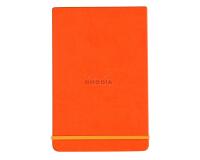 Rhodiarama Webnotepad rembordé rigide A5 192 pages ligné microperforé papier ivoire 90g fermeture élastique - Tangerine