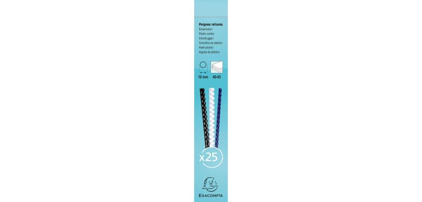 Doos van 25 plastic spiraal inbindruggen 10 mm - A4