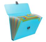 Fächermappe 33x25 cm, 13 Fächer aus Recycling-PP, Kollektion Pop'N Co - Cyan