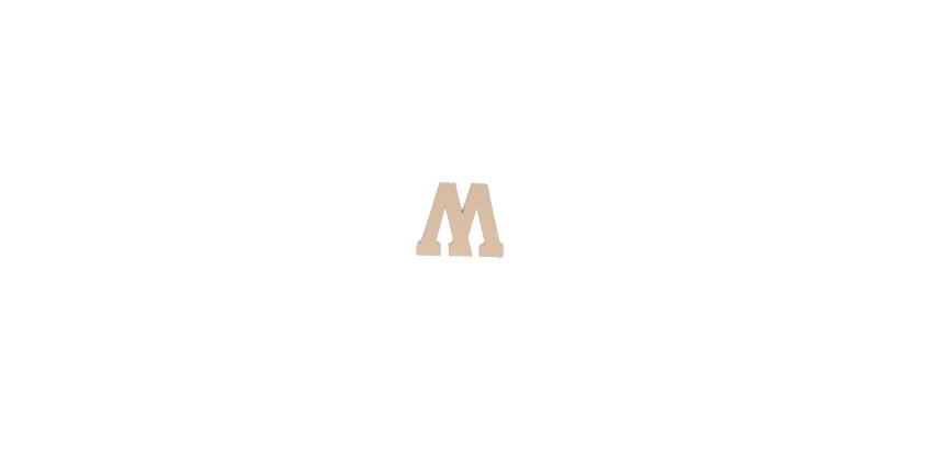 Lettre M kraft 20cm - Kraft