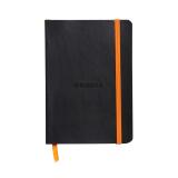 Rhodiarama carnet souple A6 144 pages dot papier ivoire 90g fermeture élastique - Noir