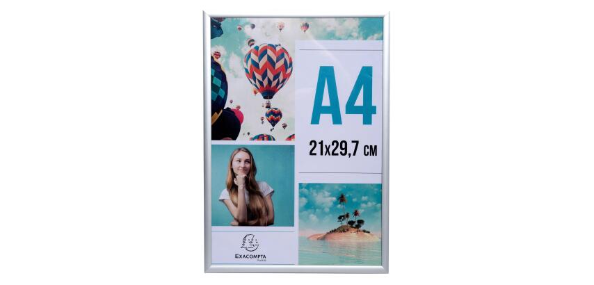 Cornice portafoto con profilo in alluminio A4 - Argento