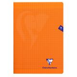 Cahier piqué Mimesys A4 96 pages grands carreaux couverture polypropylène - Orange