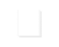 "1000 feuilles de listing autocopiantes blanc 240x11"" 3plis Bandes Caroll Détachables" - Blanc