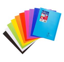 Cahier piqué Koverbook 24x32cm 48 pages petits carreaux couverture polypropylène transparent - Assortis