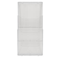Distributeur de prospectus vertical 3 compartiments A4 - Cristal