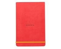 Rhodiarama Webnotepad rembordé rigide 9x14 cm 192 pages ligné microperforé papier ivoire 90g fermeture élastique - Corail