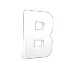 Weißes Pappmaché, Buchstabe B, 20,5cm - Weiß