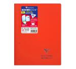Bloc de cours agrafé grand côté Koverbook A4+ 80 feuilles détachables perforé 4 trous ligné + marge couleur aléatoire