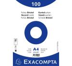 Pk100 Exa Rec Card 21x29.7cm Plain White - White